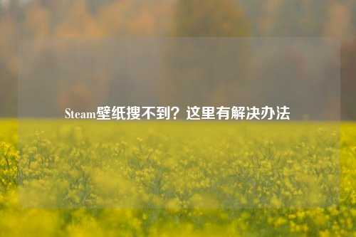 Steam壁纸搜不到？这里有解决办法