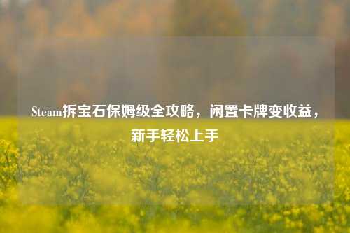 Steam拆宝石保姆级全攻略，闲置卡牌变收益，新手轻松上手