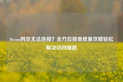 Steam网页无法连接？全方位排查修复攻略轻松解决访问难题