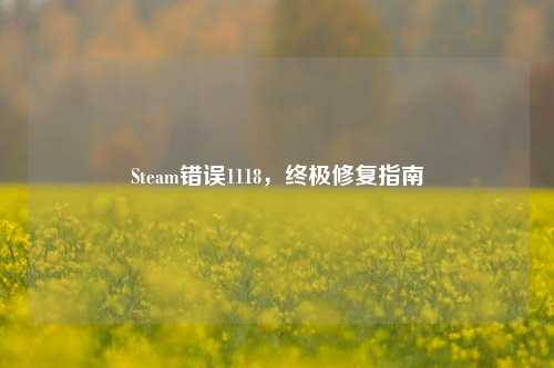 Steam错误1118，终极修复指南