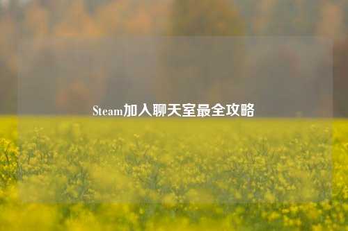 Steam加入聊天室最全攻略