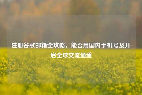 注册谷歌邮箱全攻略，能否用国内手机号及开启全球交流通道