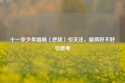 十一岁少年唱响〈逆战〉引关注，唱得好不好引思考