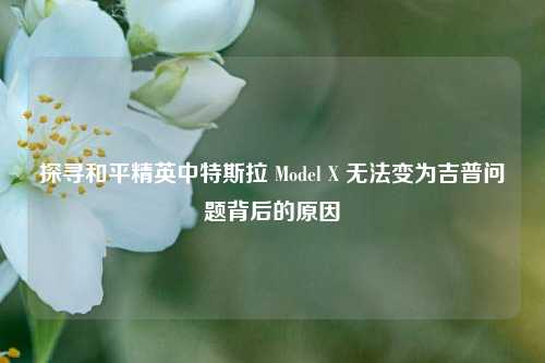 探寻和平精英中特斯拉 Model X 无法变为吉普问题背后的原因