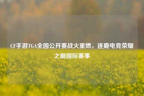 CF手游TGA全国公开赛战火重燃,逐鹿电竞荣耀之巅国际赛事