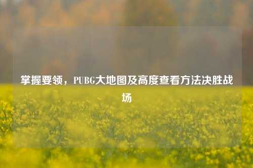 掌握要领，PUBG大地图及高度查看 *** 决胜战场