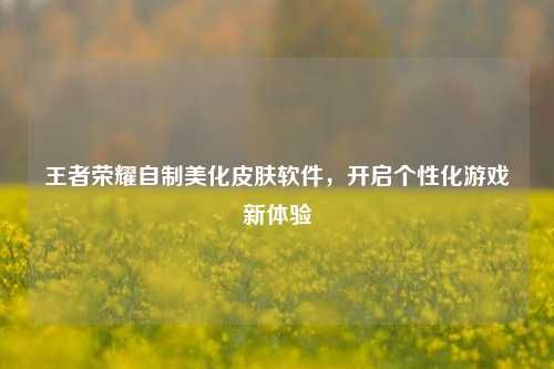 王者荣耀自制美化皮肤软件，开启个性化游戏新体验