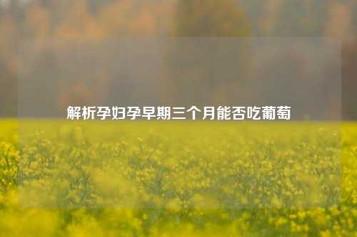 解析孕妇孕早期三个月能否吃葡萄