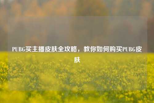 PUBG买主播皮肤全攻略，教你如何购买PUBG皮肤