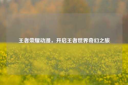 王者荣耀动漫，开启王者世界奇幻之旅