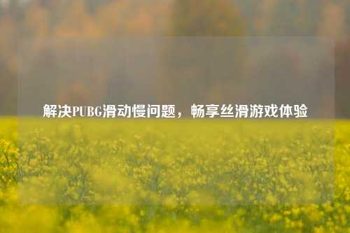 解决PUBG滑动慢问题，畅享丝滑游戏体验