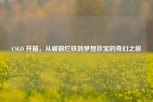 CSGO 开箱，从破铜烂铁到梦想珍宝的奇幻之旅